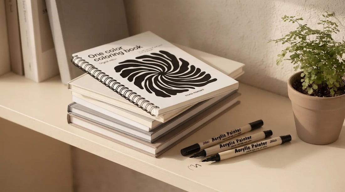 One Color Coloring Book and dual tip brush pens — coloring books like coco wyo