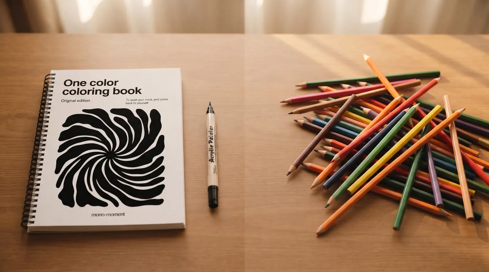 One Color Coloring Book and dual tip brush pens — paint by numbers vs decision free coloring