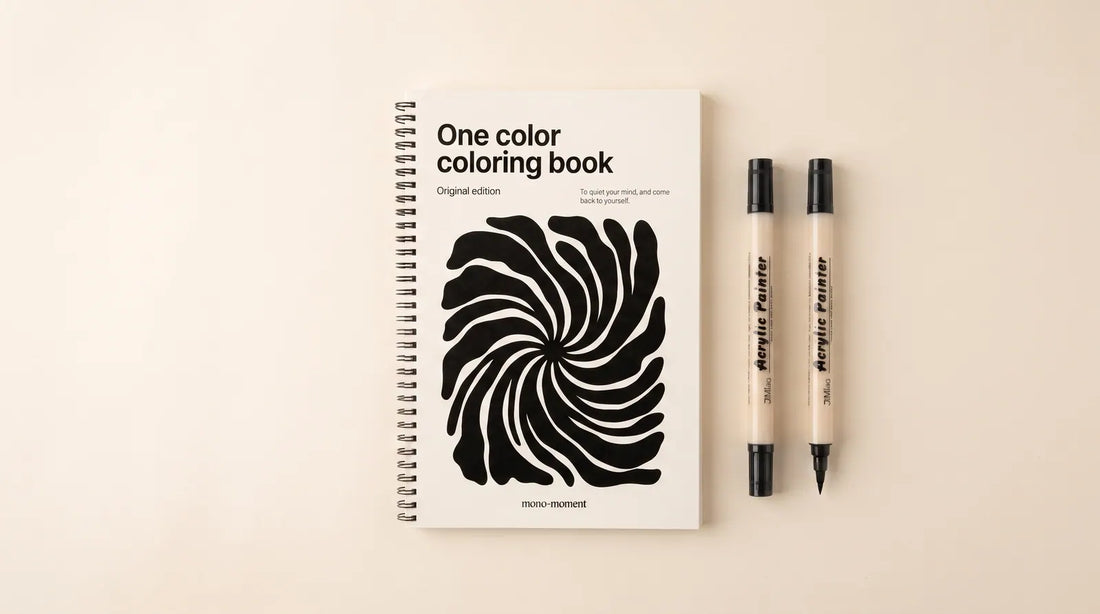 One Color Coloring Book and dual tip brush pens — what is monochrome coloring
