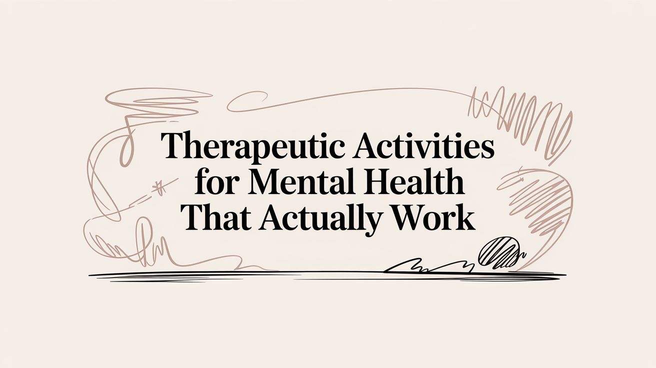 Therapeutic Activities for Mental Health That Actually Work