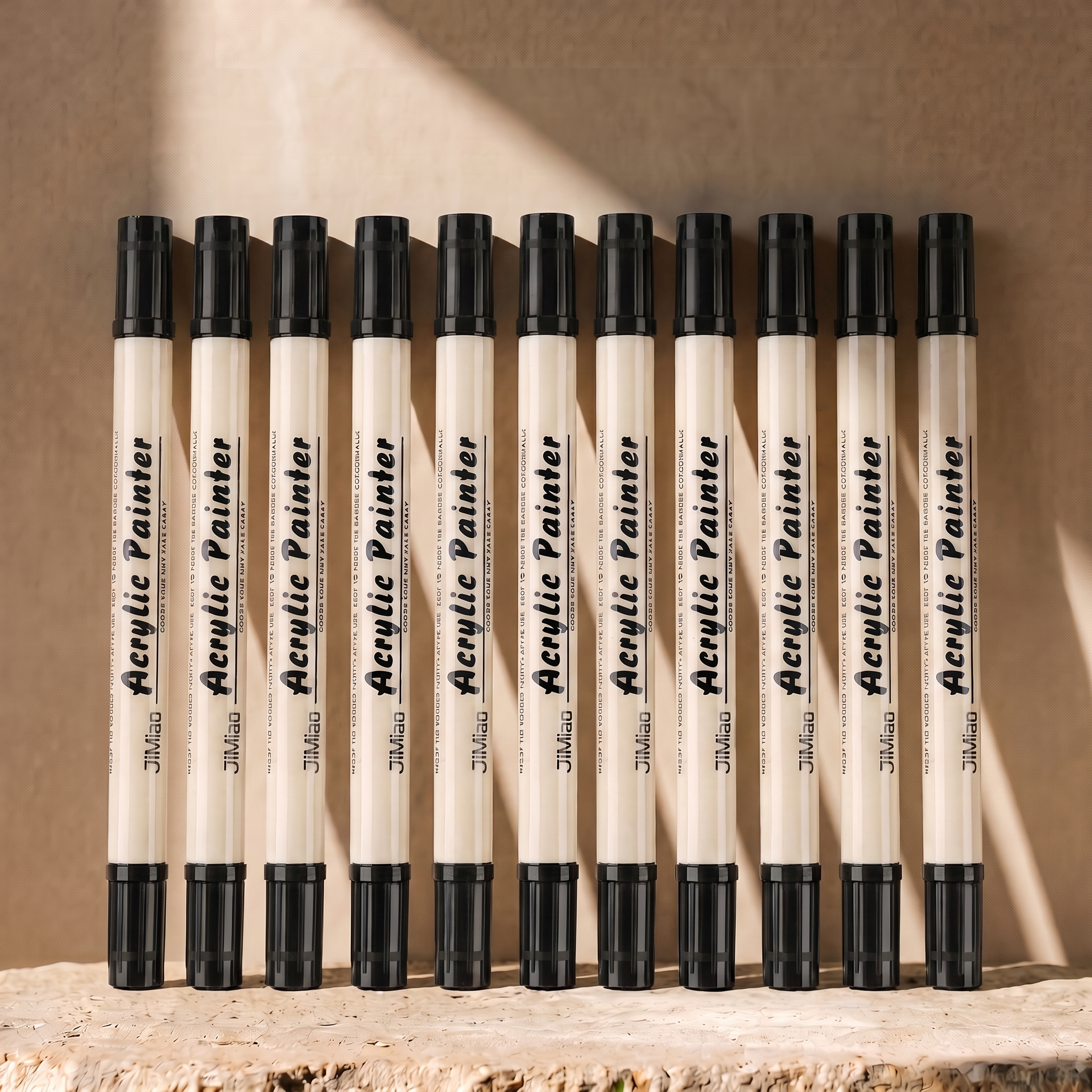 12 Dual Tip Brush Pens - Black Ink