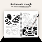 One color coloring book for adults, minimalist single-color illustrations