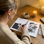 Monochrome coloring book by Mono Moment, one-color pages for anxiety relief
