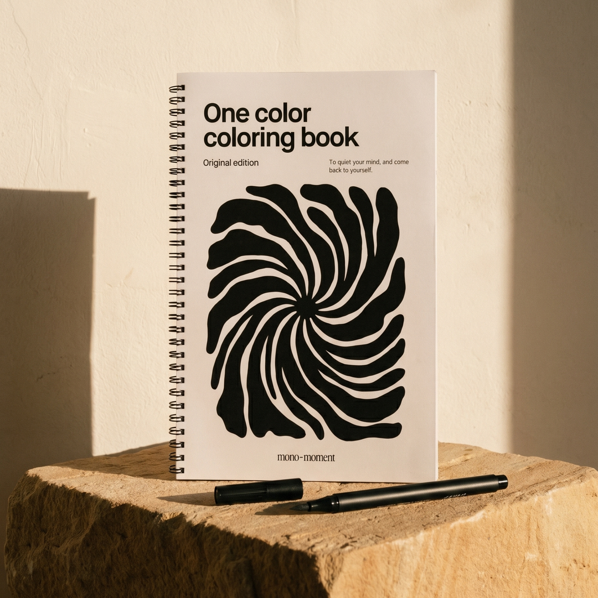 One Color Coloring Book for Adults, Monochrome Original Edition by Mono Moment